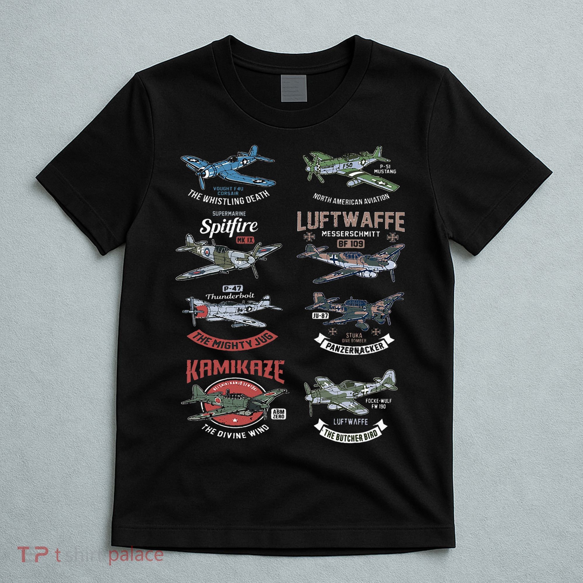 Ww2 Planes Warbirds Warplanes F4u Corsair P 47 Thunderbolt T-Shirt