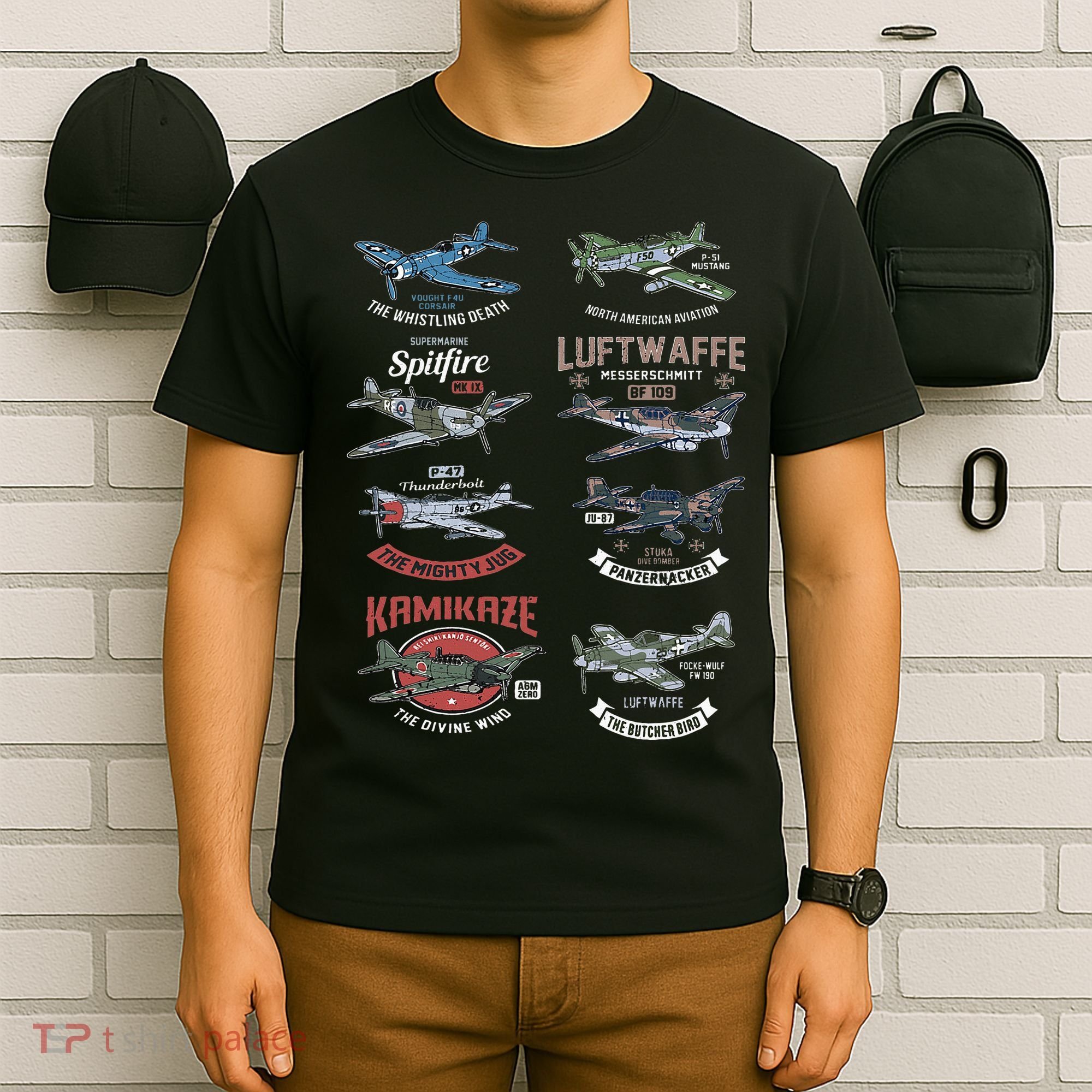 Ww2 Planes Warbirds Warplanes F4u Corsair P 47 Thunderbolt T-Shirt