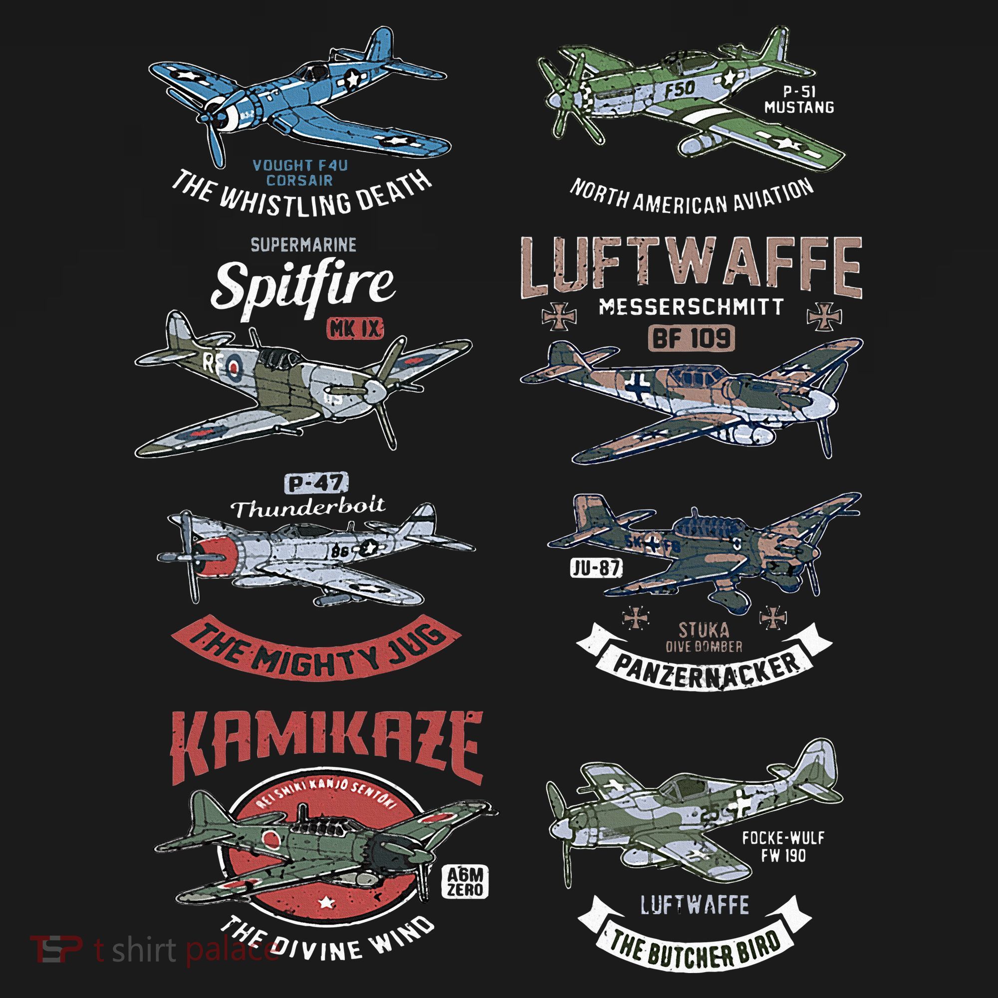 Ww2 Planes Warbirds Warplanes F4u Corsair P 47 Thunderbolt Women's Tank Top