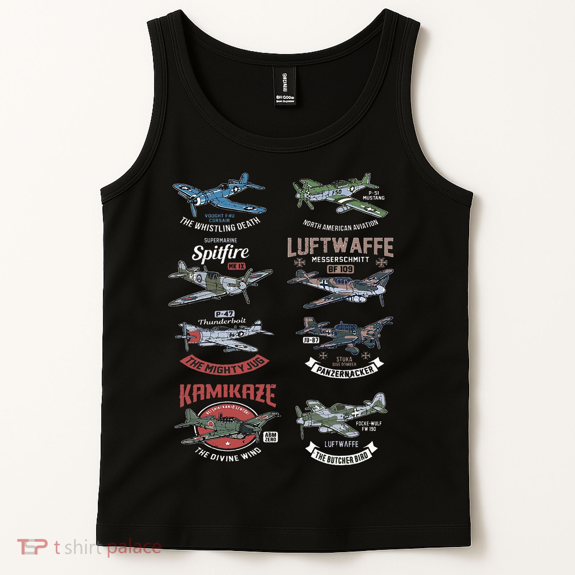 Ww2 Planes Warbirds Warplanes F4u Corsair P 47 Thunderbolt Tank Top