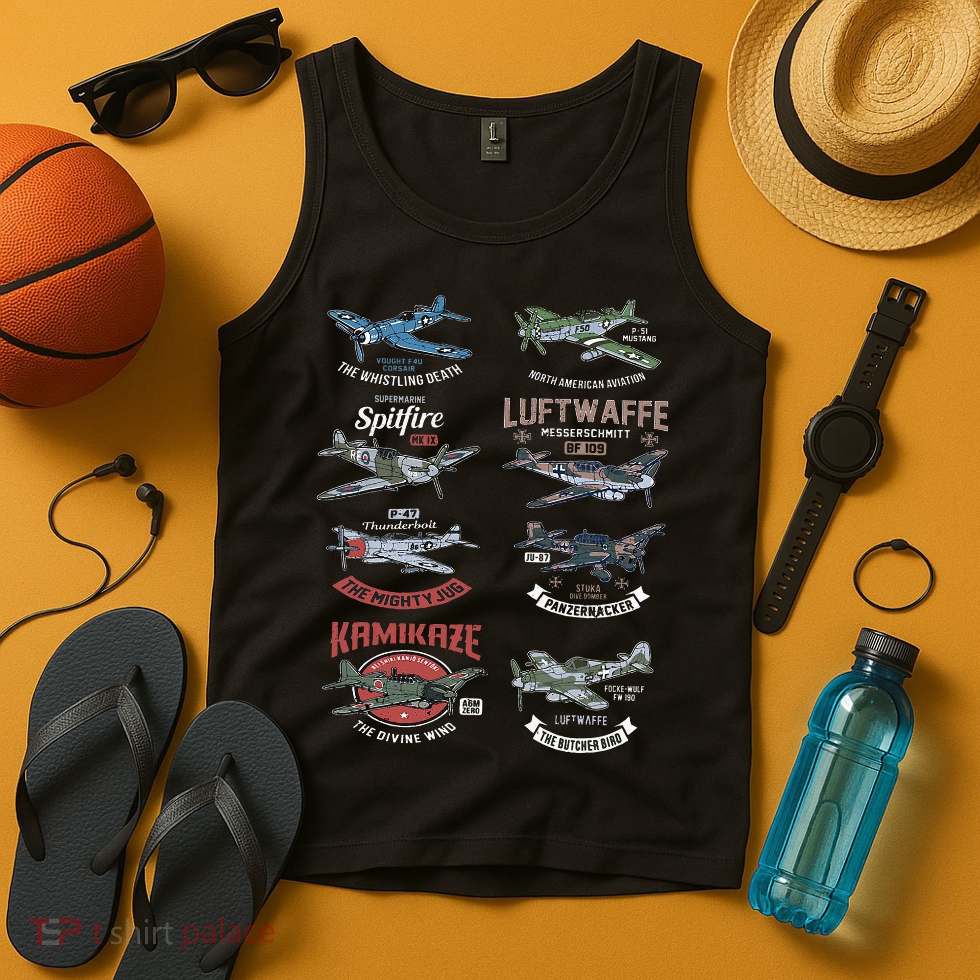Ww2 Planes Warbirds Warplanes F4u Corsair P 47 Thunderbolt Tank Top