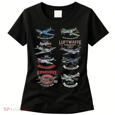 Ww2 Planes Warbirds Warplanes F4u Corsair P 47 Thunderbolt Women's T-Shirt