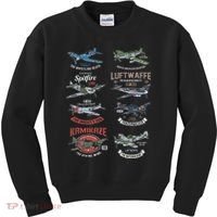 Ww2 Planes Warbirds Warplanes F4u Corsair P 47 Thunderbolt Kids Sweatshirt thumb 0