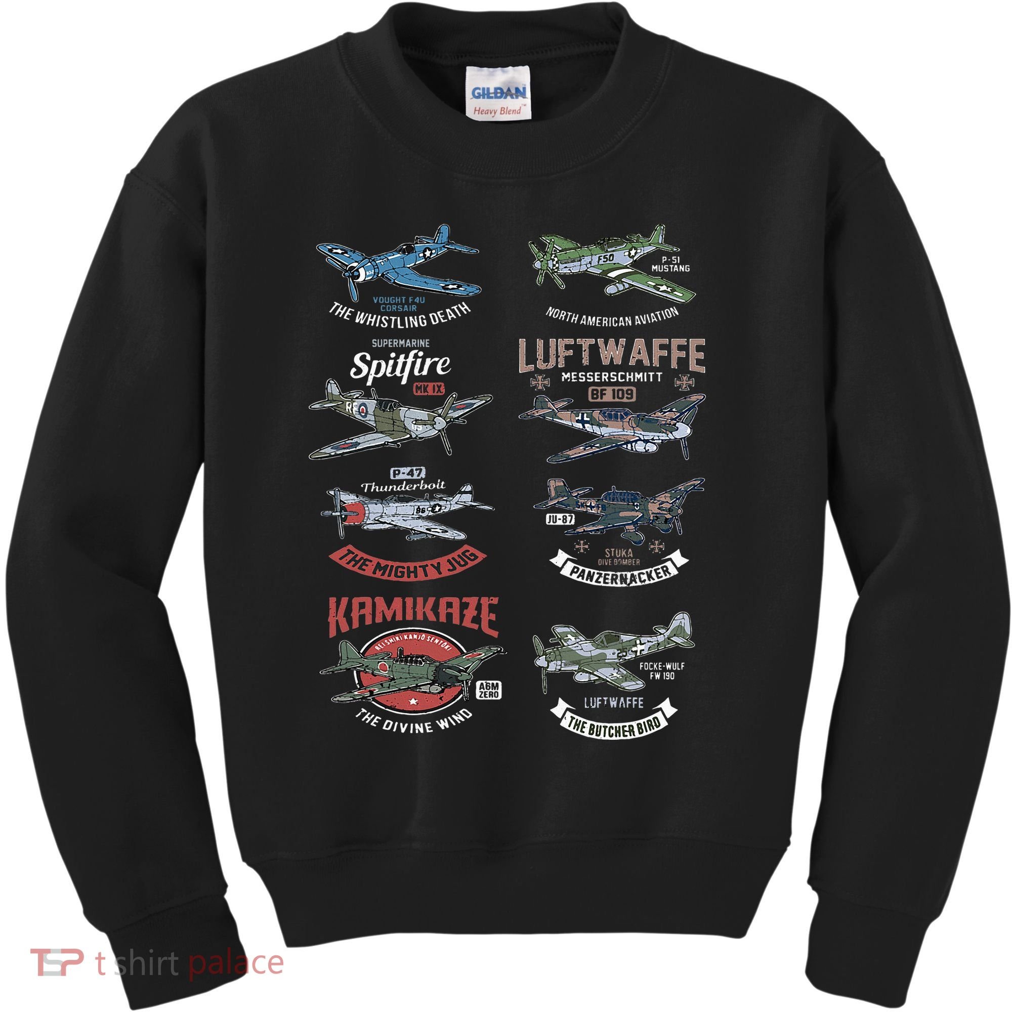 Ww2 Planes Warbirds Warplanes F4u Corsair P 47 Thunderbolt Kids Sweatshirt