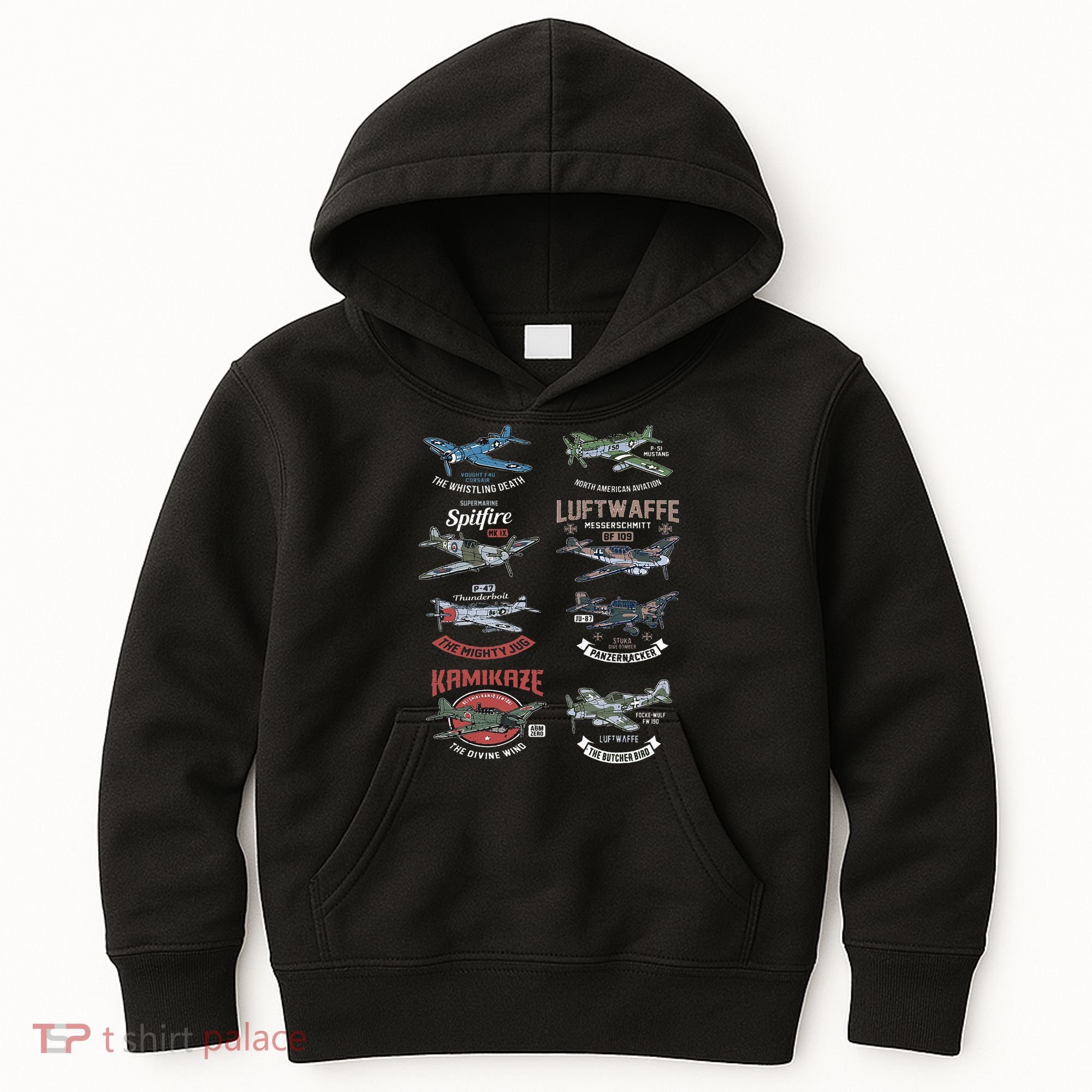 Ww2 Planes Warbirds Warplanes F4u Corsair P 47 Thunderbolt Kids Hoodie