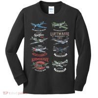 Ww2 Planes Warbirds Warplanes F4u Corsair P 47 Thunderbolt Kids Long Sleeve Shirt thumb 0