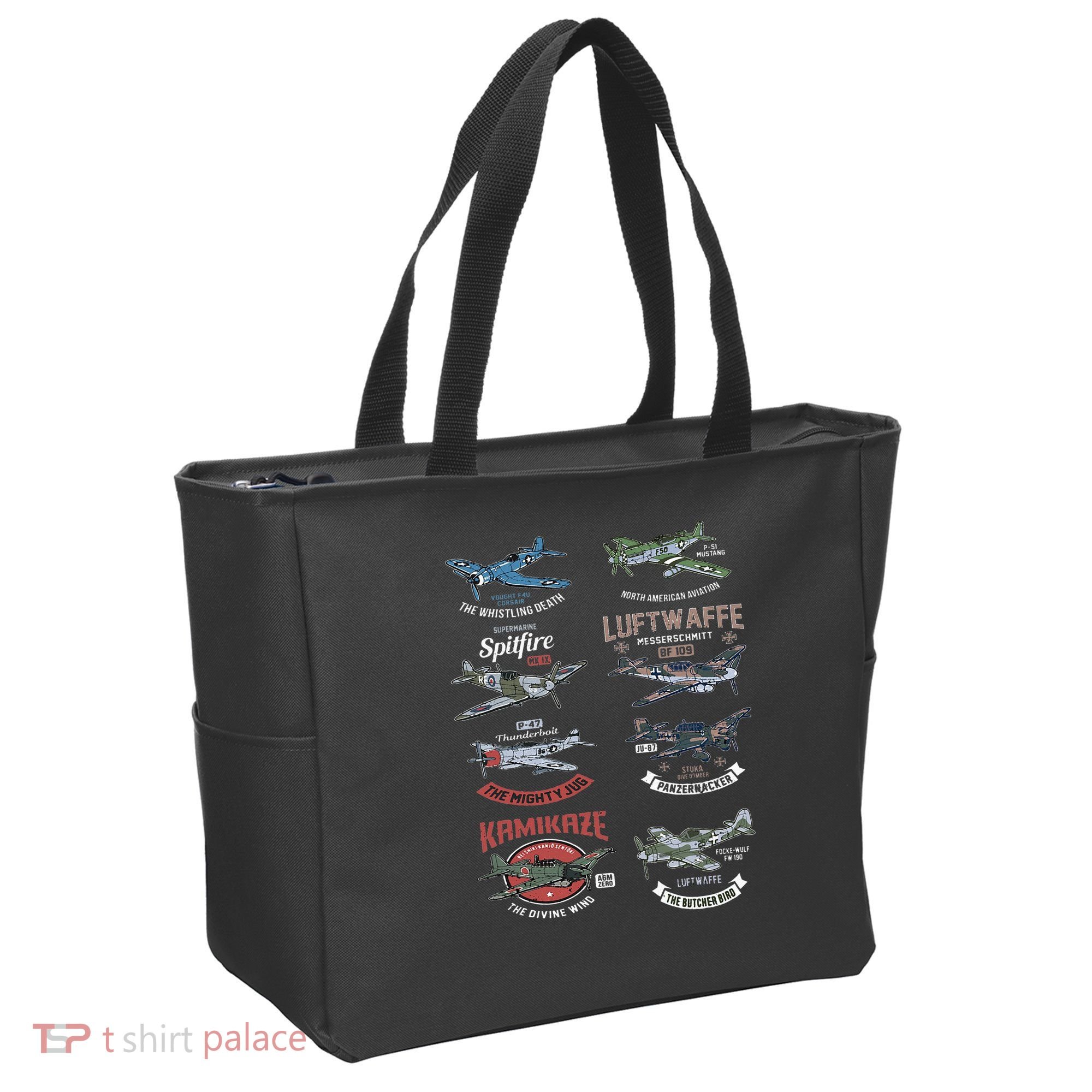 Ww2 Planes Warbirds Warplanes F4u Corsair P 47 Thunderbolt Tote Bag