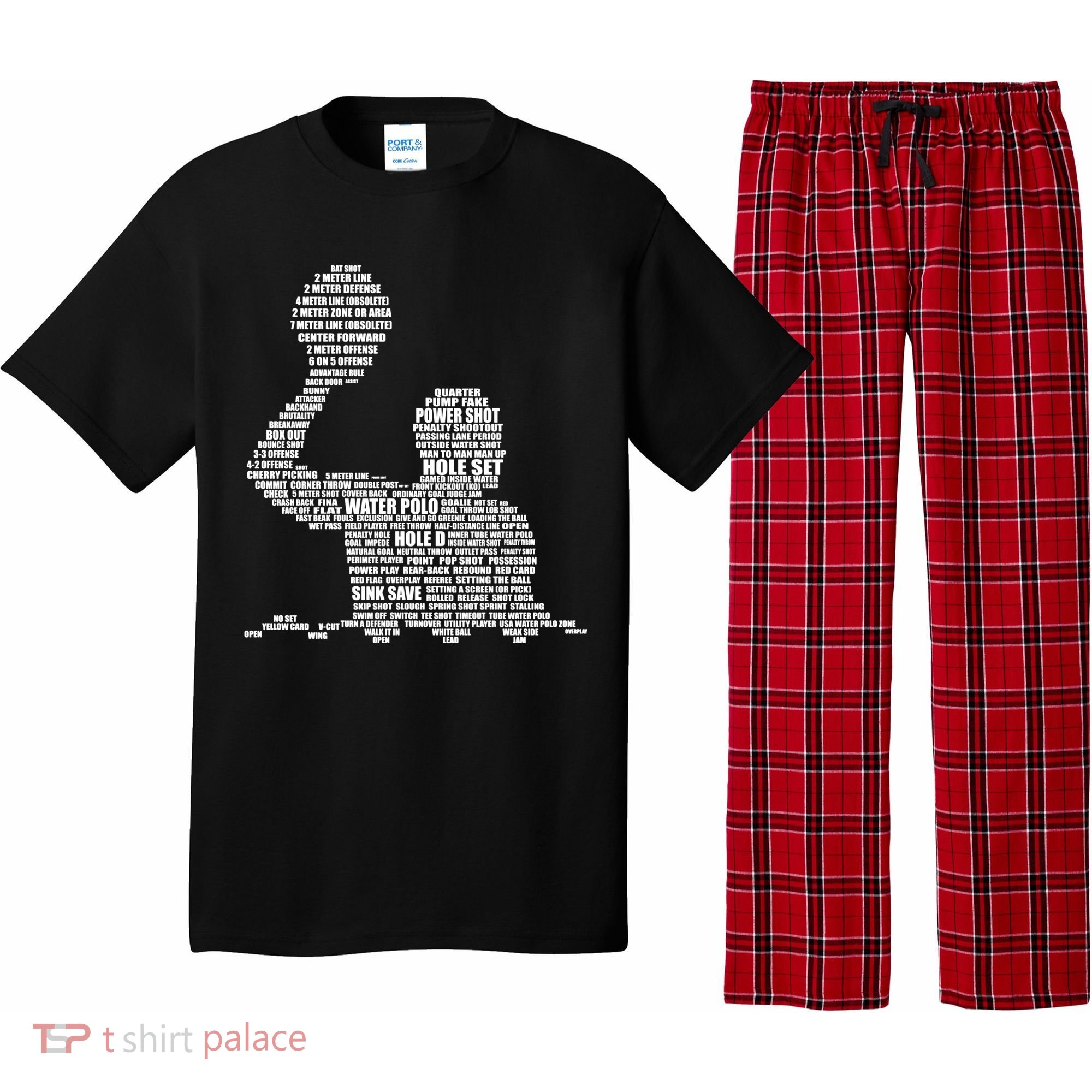 Waterpolo Player Word Cloud Water Polo Players Coach Gift Pajama Set