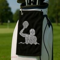 Waterpolo Player Word Cloud Water Polo Players Coach Gift Cool Gift Golf Towel thumb 2