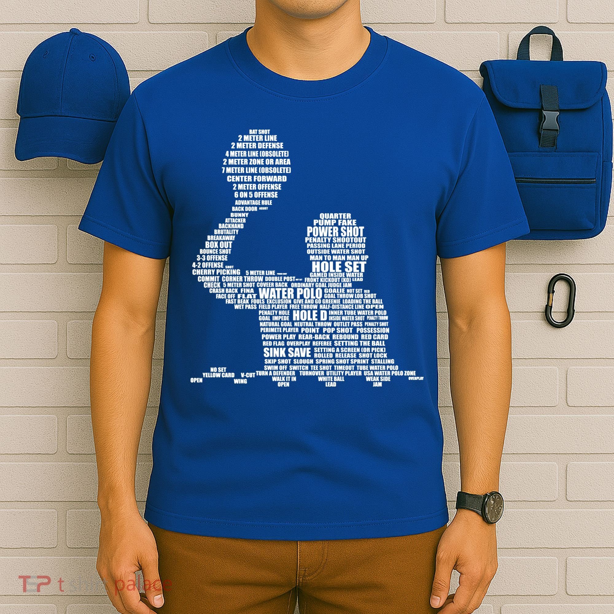 Waterpolo Player Word Cloud Water Polo Players Coach Gift Cool Gift T-Shirt