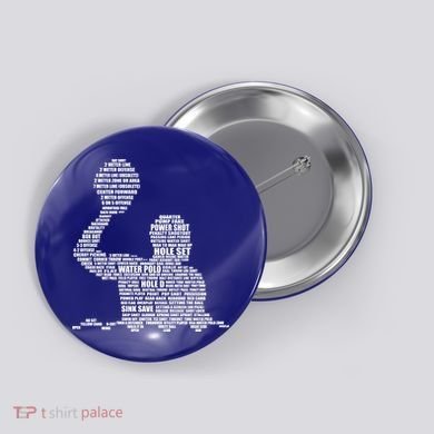Waterpolo Player Word Cloud Water Polo Players Coach Gift Cool Gift Button