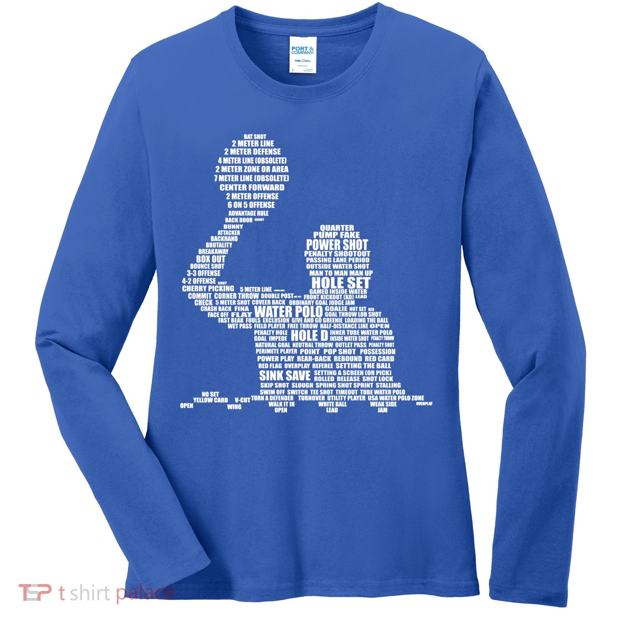 Waterpolo Player Word Cloud Water Polo Players Coach Gift Cool Gift Women's Long Sleeve Shirt