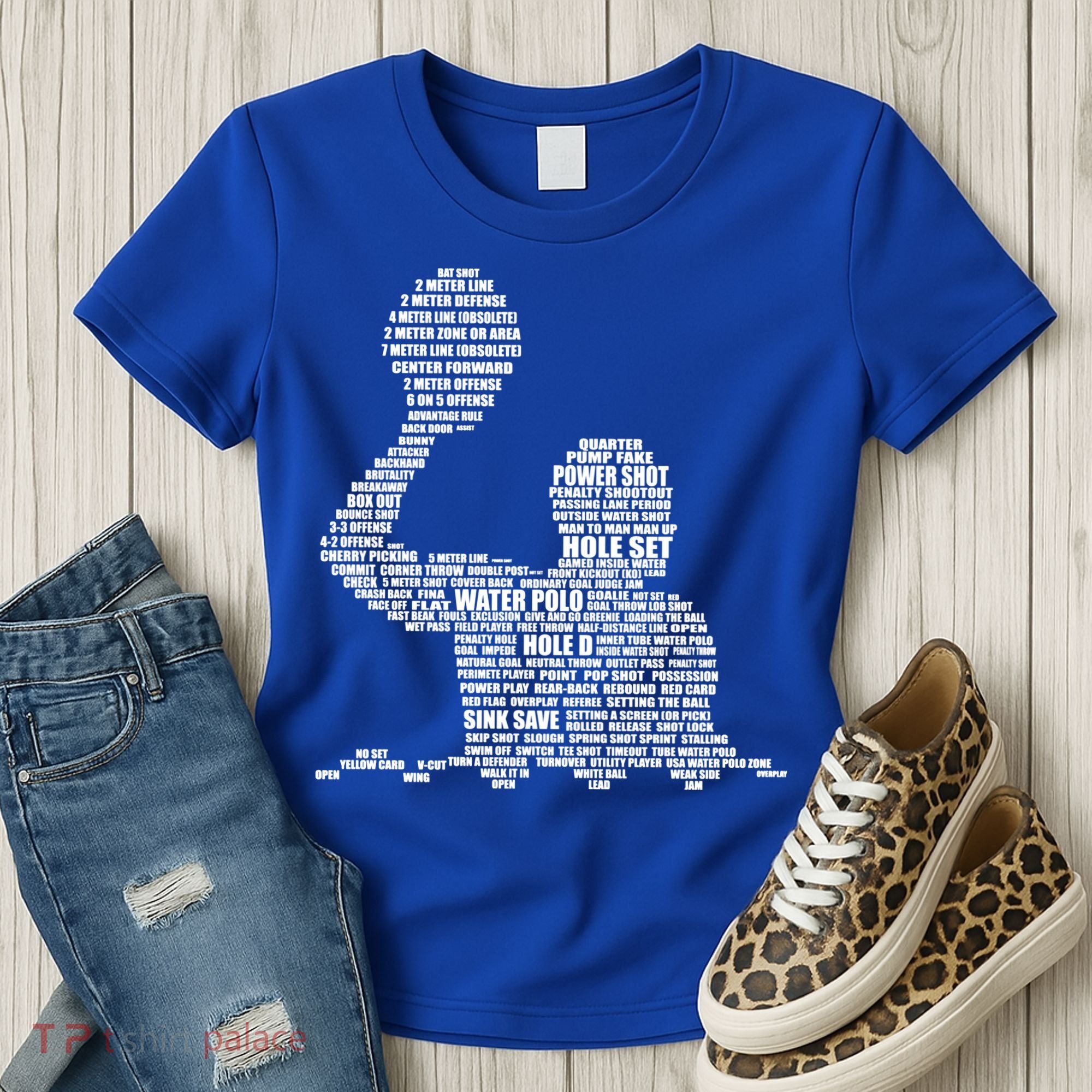 Waterpolo Player Word Cloud Water Polo Players Coach Gift Cool Gift Women's T-Shirt