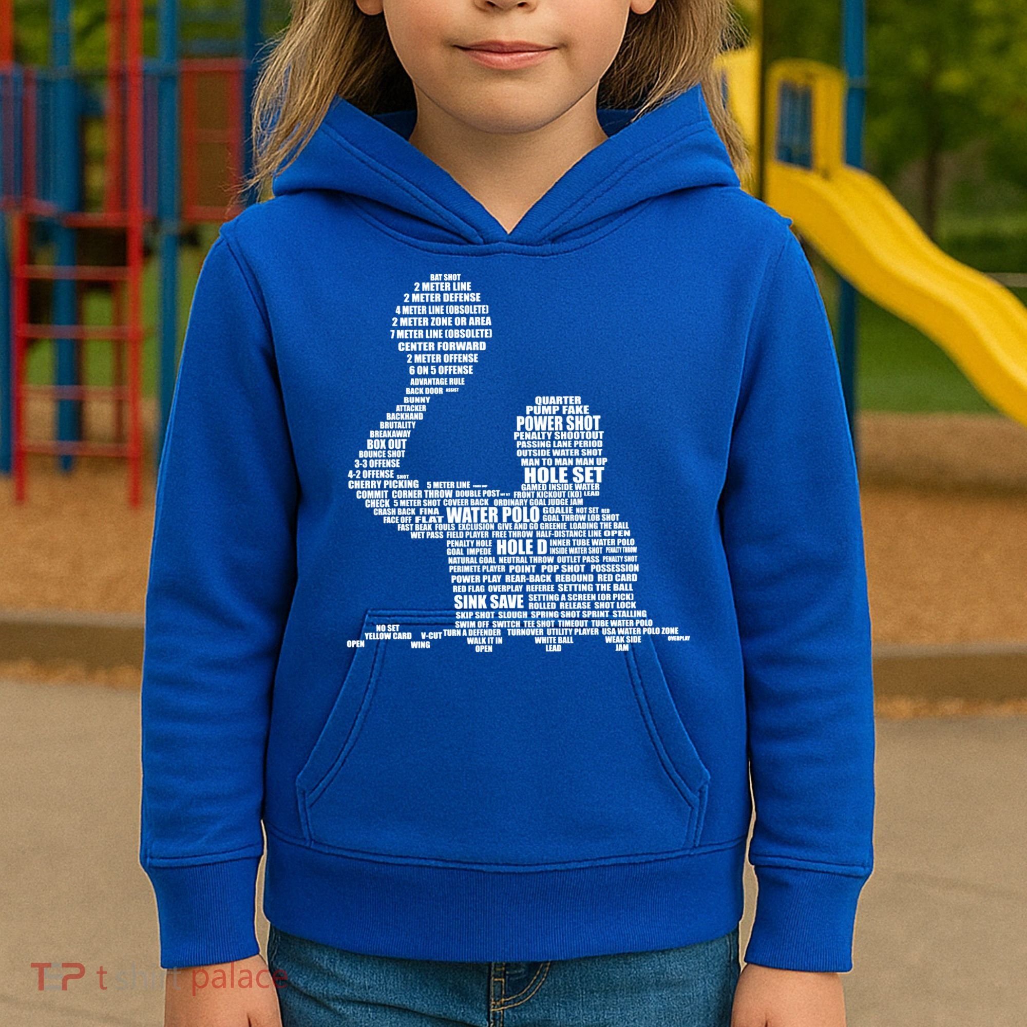 Waterpolo Player Word Cloud Water Polo Players Coach Gift Cool Gift Kids Hoodie