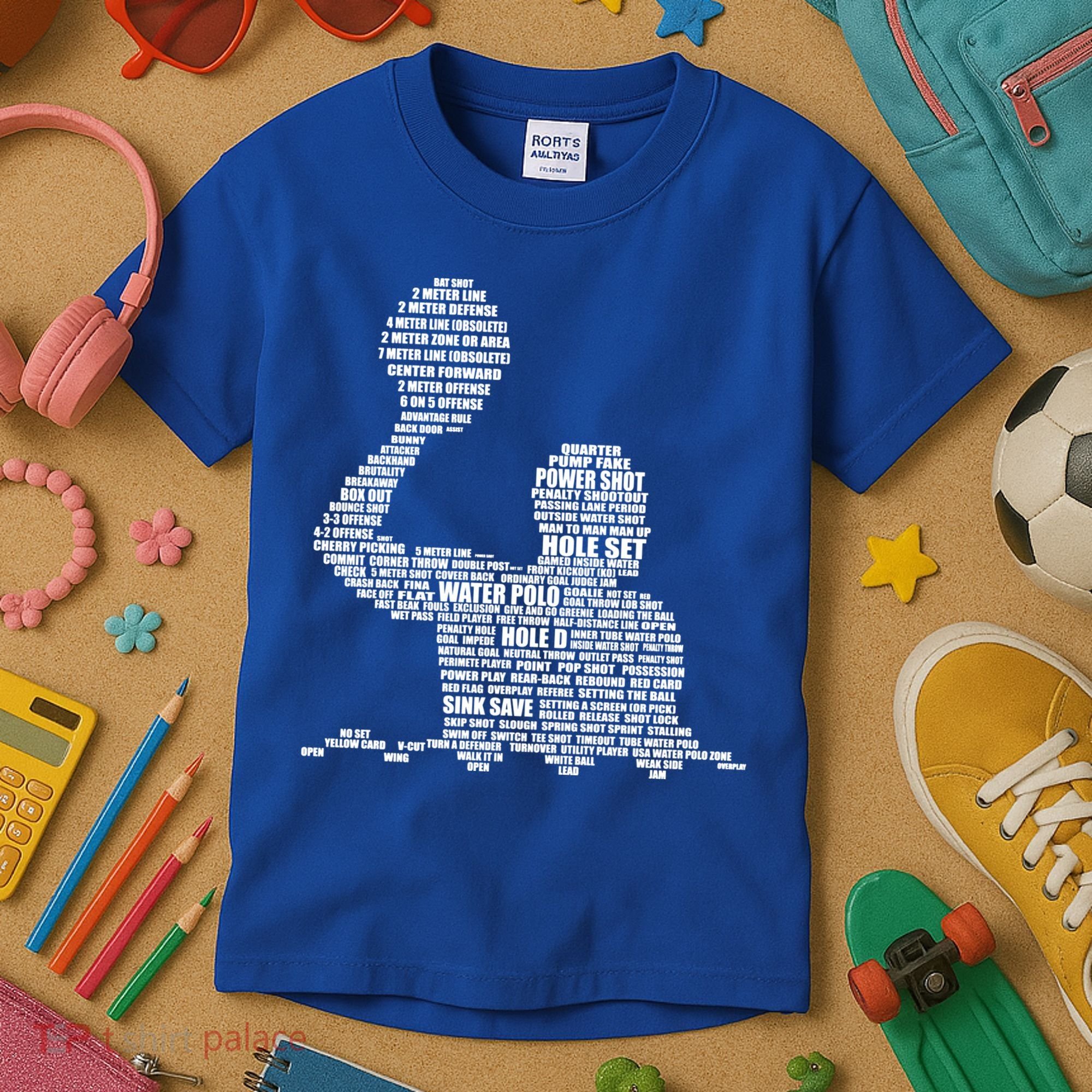 Waterpolo Player Word Cloud Water Polo Players Coach Gift Cool Gift Kids T-Shirt