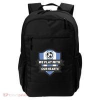 We Play With Our Hearts Soccer Player Backpack thumb 0