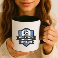We Play With Our Hearts Soccer Player Coffee Mug thumb 3
