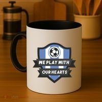 We Play With Our Hearts Soccer Player Coffee Mug thumb 4