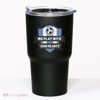 We Play With Our Hearts Soccer Player Tumbler thumb 0