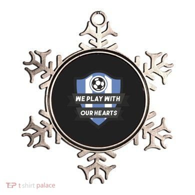 We Play With Our Hearts Soccer Player Ornament