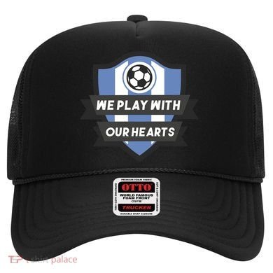 We Play With Our Hearts Soccer Player Hat