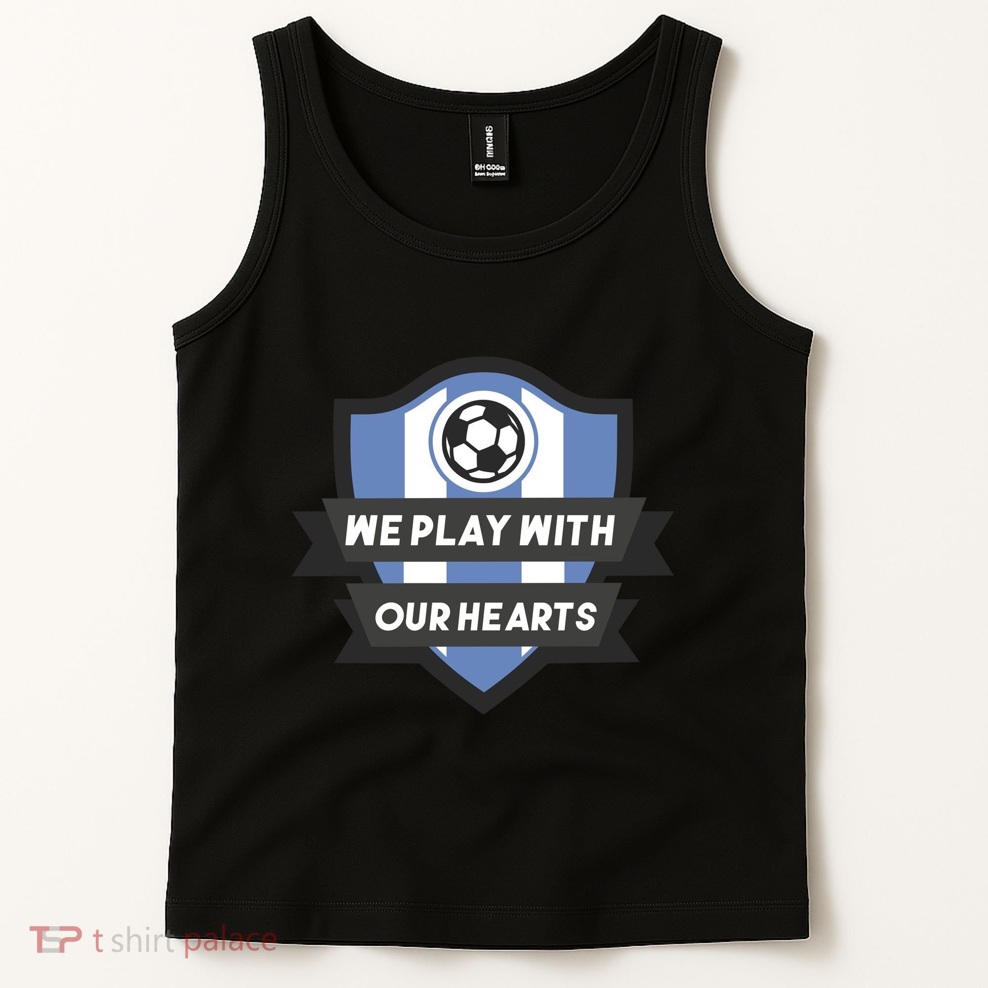 We Play With Our Hearts Soccer Player Tank Top
