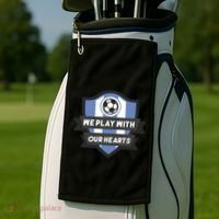 We Play With Our Hearts Soccer Player Golf Towel thumb 2