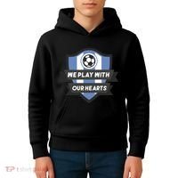We Play With Our Hearts Soccer Player Kids Hoodie thumb 4