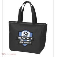 We Play With Our Hearts Soccer Player Tote Bag thumb 3