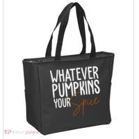 Whatever Pumpkins Your Spice Festive Fall Tote Bag thumb 2