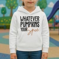 Whatever Pumpkins Your Spice Festive Fall Kids Hoodie thumb 3