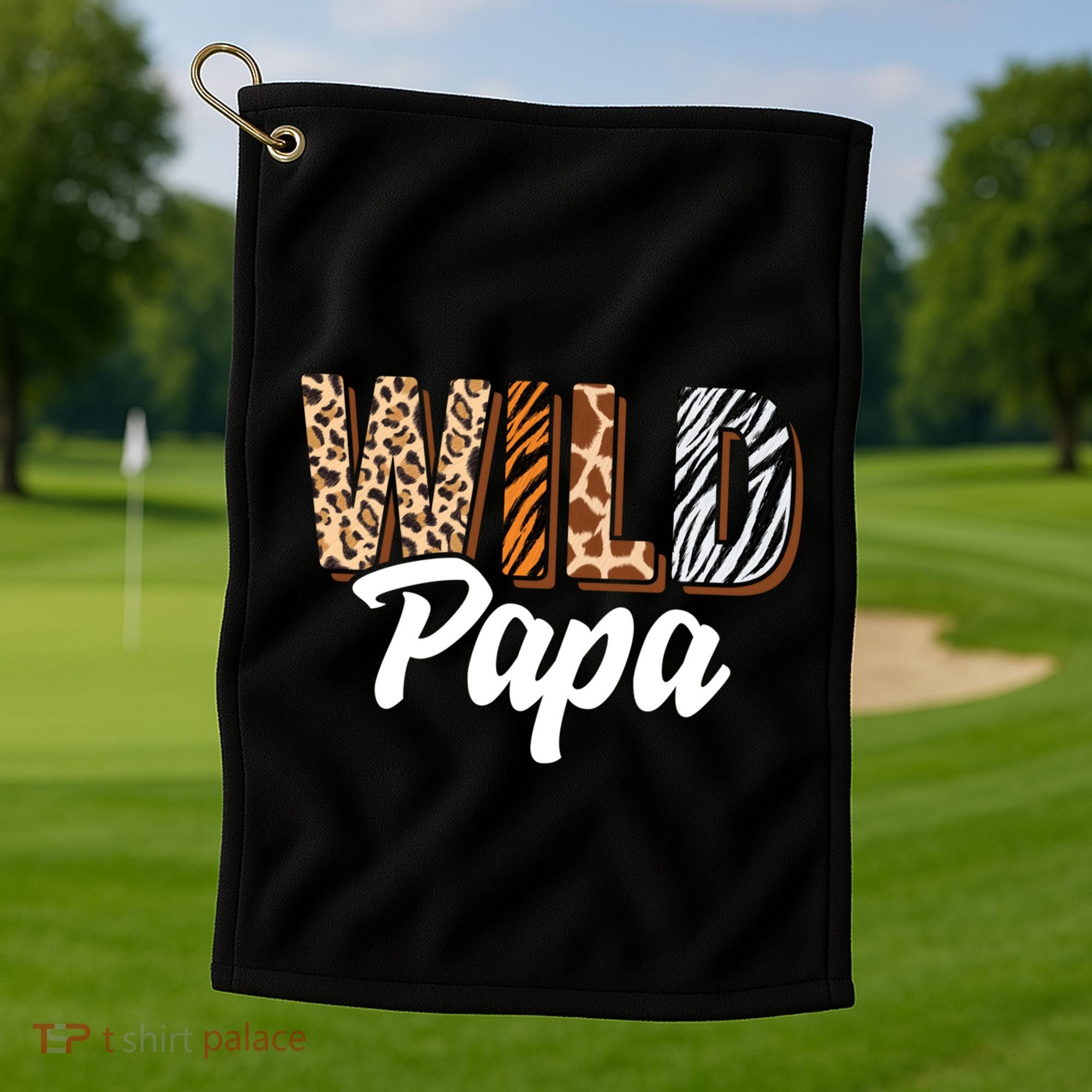 Wild Papa Zoo Born Two Be Wild Bgiftday Safari Jungle Animal Gift Golf Towel
