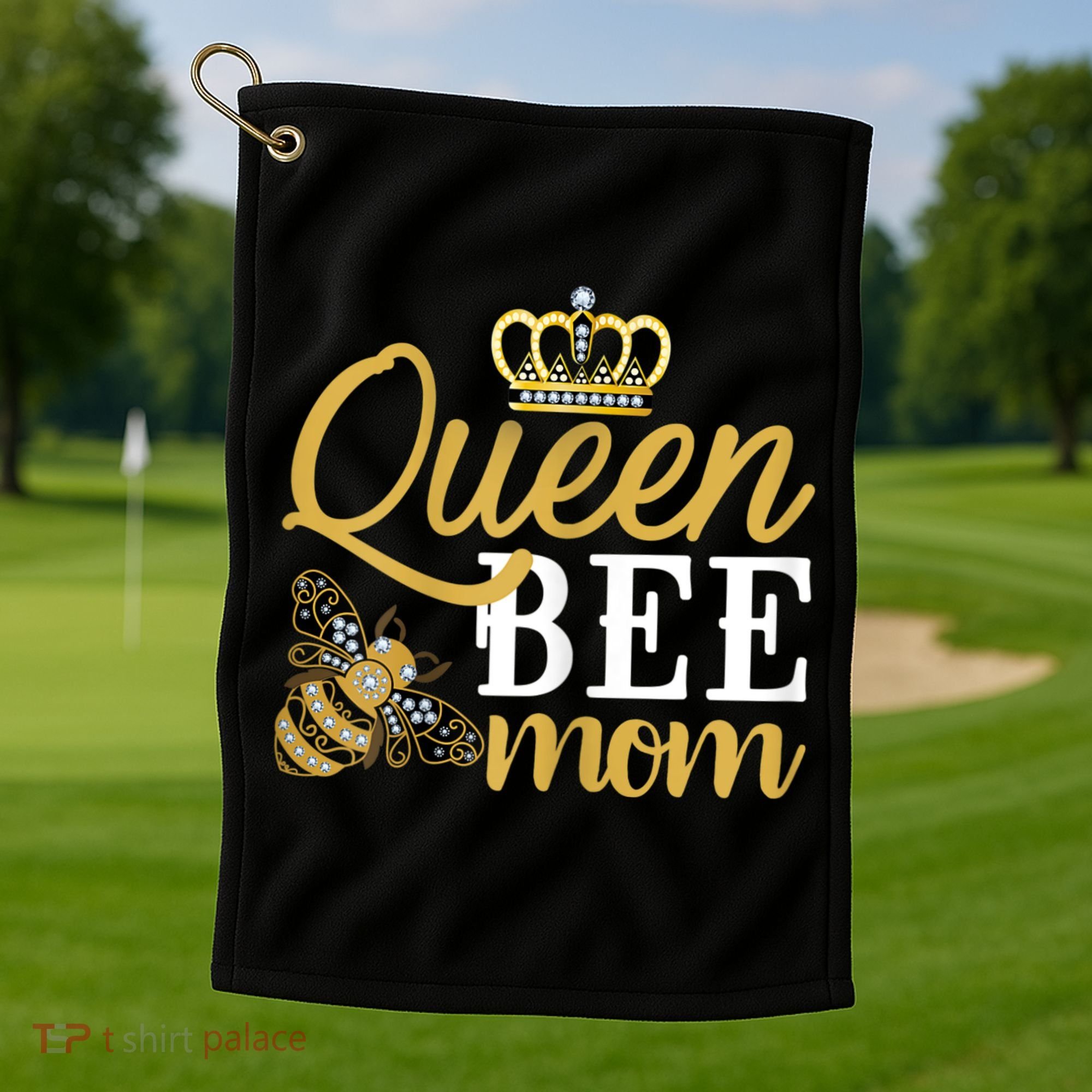 Womens Queen Bee Mom Golf Towel