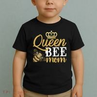 Womens Queen Bee Mom Toddler T-Shirt thumb 2