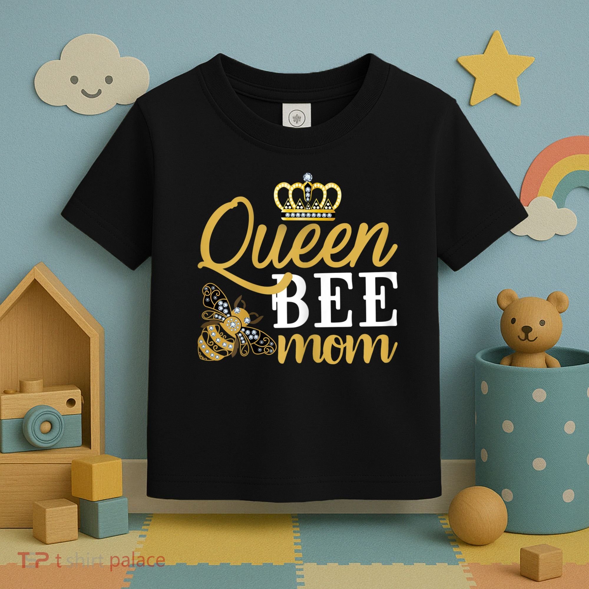 Womens Queen Bee Mom Toddler T-Shirt