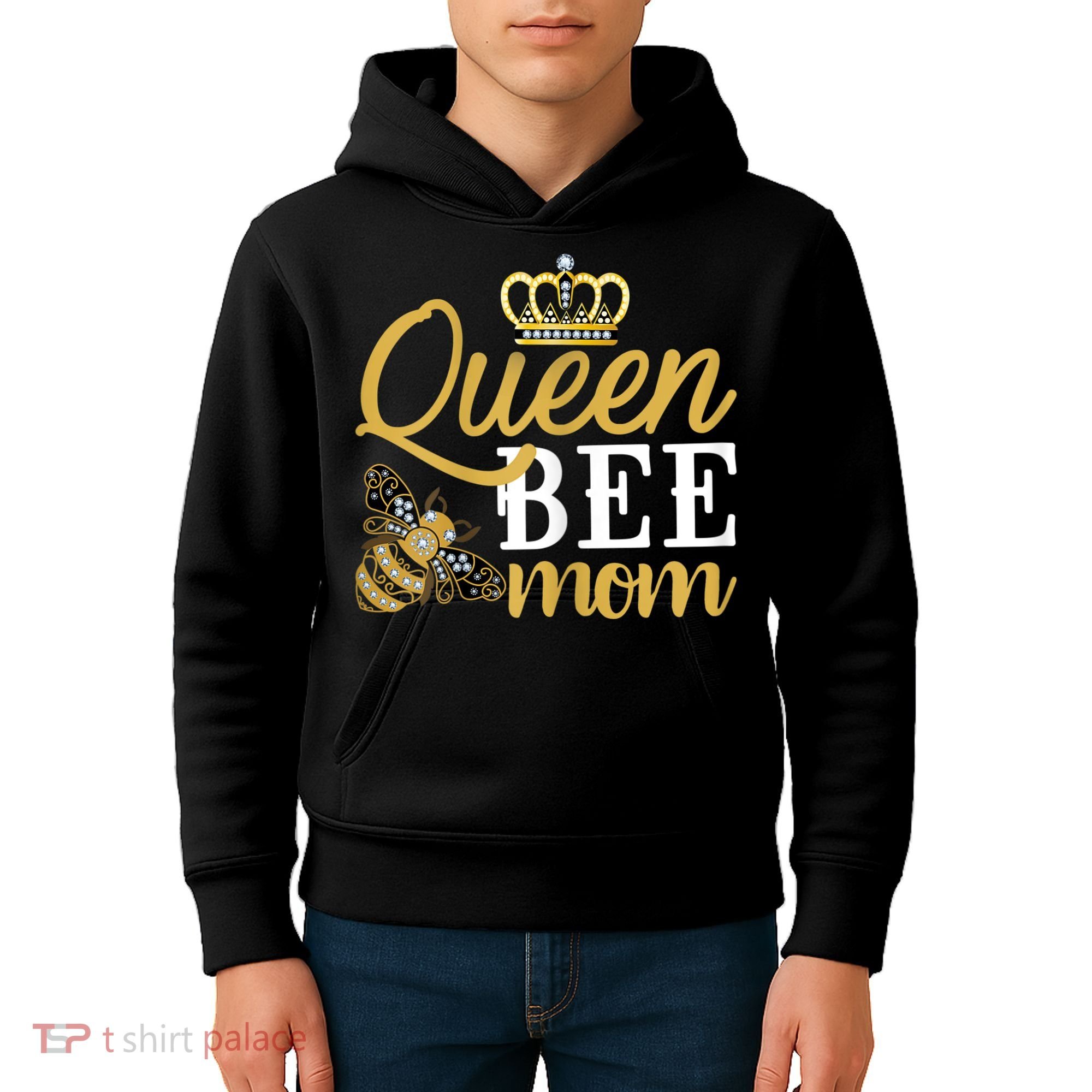 Womens Queen Bee Mom Kids Hoodie