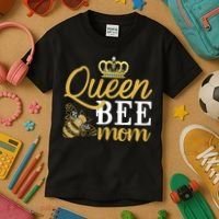 Womens Queen Bee Mom Kids T-Shirt thumb 3