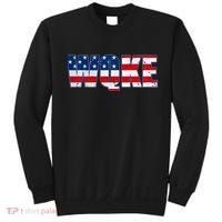 WQKE Woke QAnon American Flag Sweatshirt thumb 0