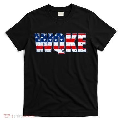 WQKE Woke QAnon American Flag T-Shirt
