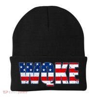 WQKE Woke QAnon American Flag Beanie thumb 0