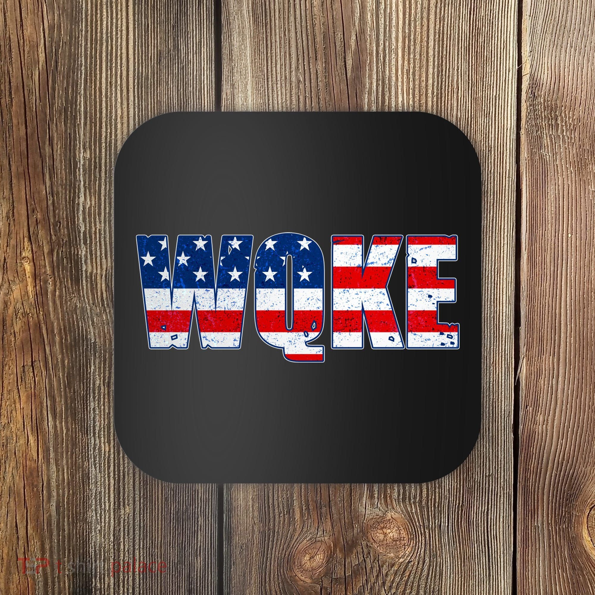 WQKE Woke QAnon American Flag Coaster