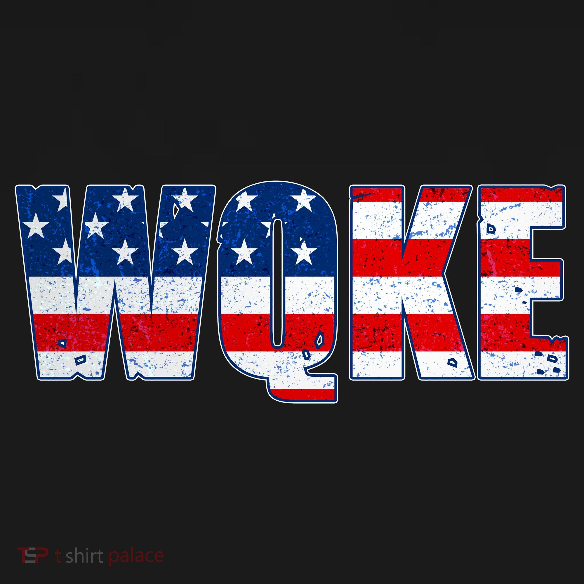 WQKE Woke QAnon American Flag Women's Hoodie