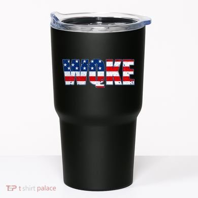 WQKE Woke QAnon American Flag Tumbler