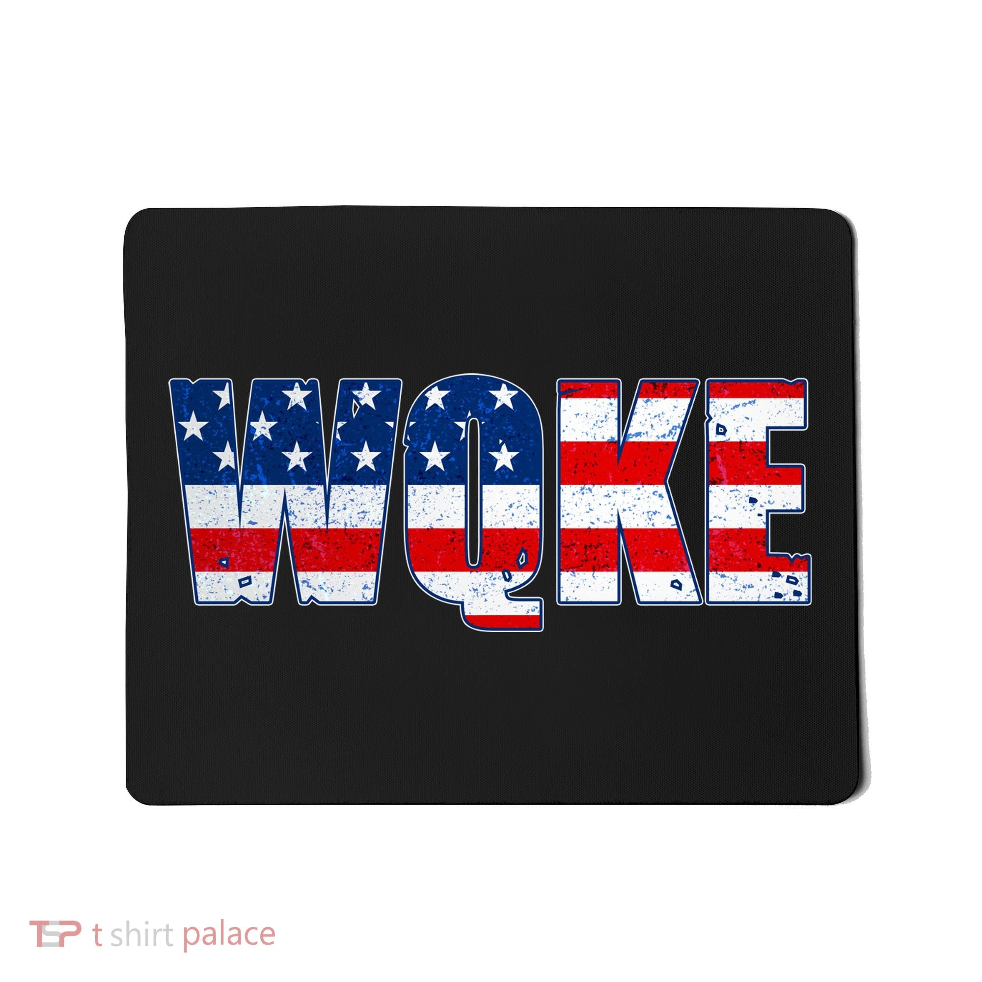 WQKE Woke QAnon American Flag Mousepad