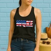 WQKE Woke QAnon American Flag Women's Tank Top thumb 2