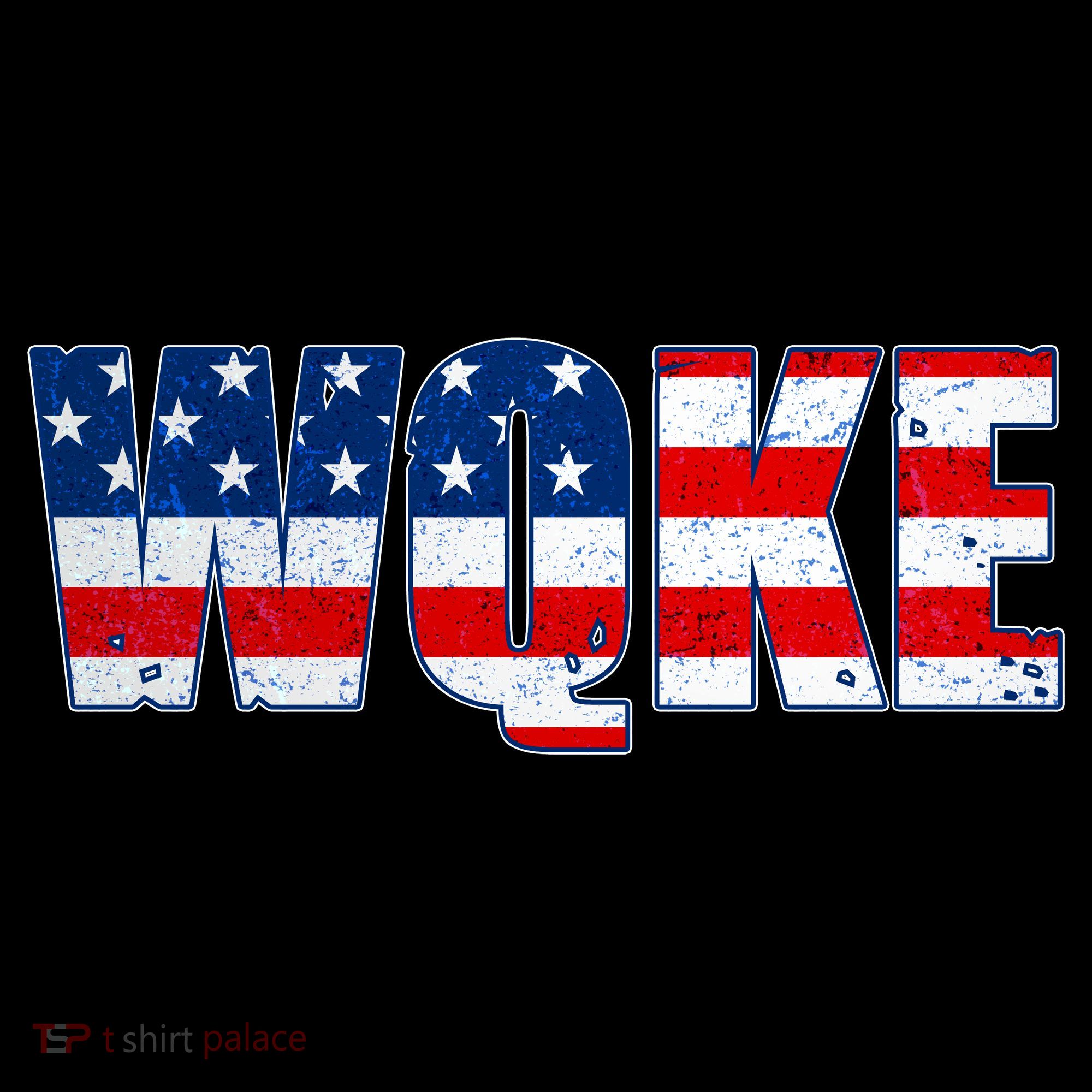 WQKE Woke QAnon American Flag Women's Tank Top