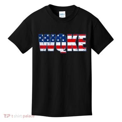 WQKE Woke QAnon American Flag Kids T-Shirt