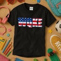 WQKE Woke QAnon American Flag Kids T-Shirt thumb 3