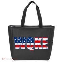 WQKE Woke QAnon American Flag Tote Bag thumb 0