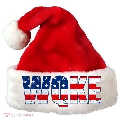 WQKE Woke QAnon American Flag Santa Hat